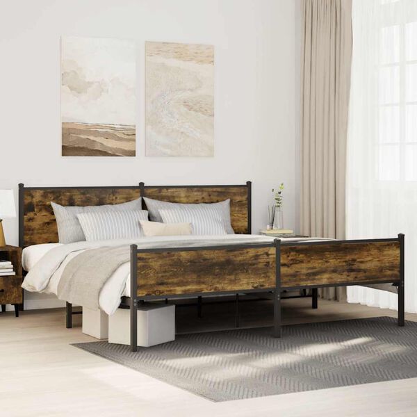 vidaXL Metallbett ohne Matratze R&auml;uchereiche 200x200 cm