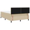vidaXL LED Boxspringbett Hellgrau und Wei&szlig; 140 x 200 cm Cordstoff