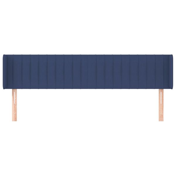 vidaXL Kopfteil mit Ohren Blau 203x16x78/88 cm Stoff