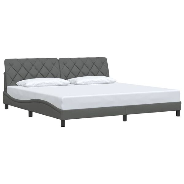 vidaXL Bettgestell ohne Matratze Dunkelgrau 200x200 cm Stoff