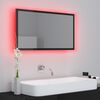 vidaXL LED-Badspiegel Hochglanz-Schwarz 80x8,5x37 cm Acryl