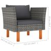 vidaXL 8-tlg. Garten-Lounge-Set Poly Rattan und Eukalyptusholz Grau