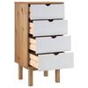 vidaXL Schubladenschrank OTTA Braun & Wei&szlig; 45x39x90 cm Massivholz