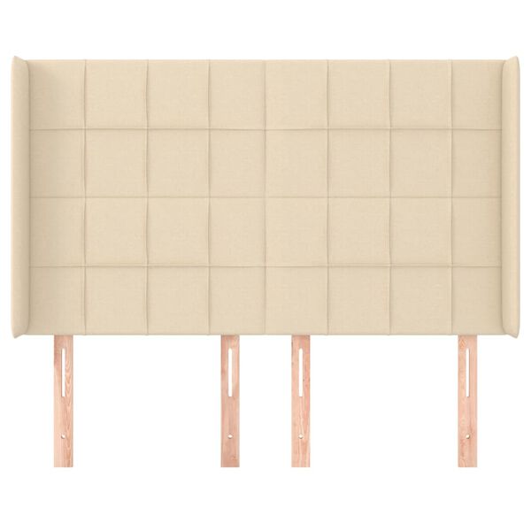 vidaXL Kopfteil mit Ohren Creme 147x16x118/128 cm Stoff