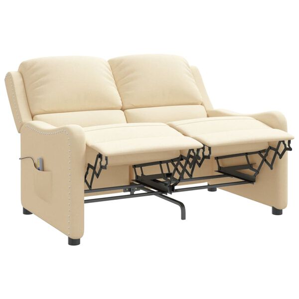 vidaXL 2-Sitzer Massagesessel Creme Stoff