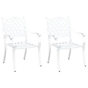 vidaXL Gartenstuhl 2 pcs Wei&szlig; 56 x 55 x 92,5cm Aluminium