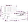 vidaXL Boxspringbett mit Matratze & LED Dunkelgrau 200x200 cm Samt
