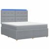 vidaXL LED Boxspringbett mit Matratze Hellgrau 160 x 200 cm Stoff