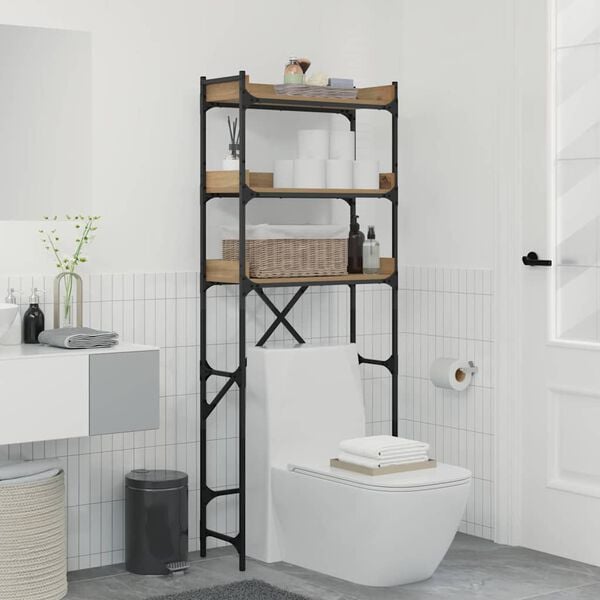 vidaXL Waschmaschinenregal mit Regal Artisan-Eiche 67 x 25 x 163 cm