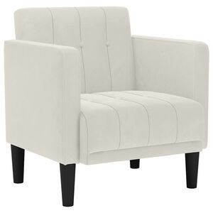vidaXL Sessel mit Armlehnen Creme 53 cm Samt