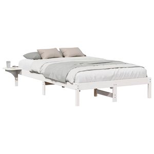 vidaXL Bettrahmen Wei&szlig; 120 x 190 cm Massives Kiefernholz