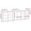 vidaXL Sideboard Schwarz 230x35x80 cm Massivholz Kiefer
