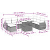 vidaXL 9-tlg. Garten-Sofagarnitur mit Kissen Schwarz Poly Rattan