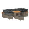 vidaXL Gartensofa-set 9 Stk. Grau Poly-Rattan