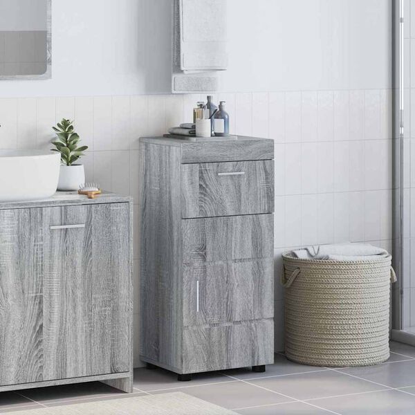 vidaXL Badezimmerschrank-Set TULUM Graues Sonoma 37 x 31,5 x 82 cm
