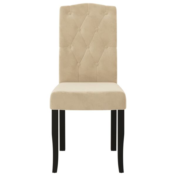 vidaXL Esszimmerst&uuml;hle 2 Stk. Creme Samt
