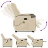 vidaXL Massagesessel mit Aufstehhilfe Creme Stoff