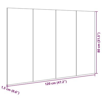 vidaXL Kopfteil Nachttischen Braun Eichen-Optik 120 cm Holzwerkstoff