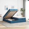 vidaXL Ottoman-Bett mit Matratzen Dunkelblau 200x200 cm Samt
