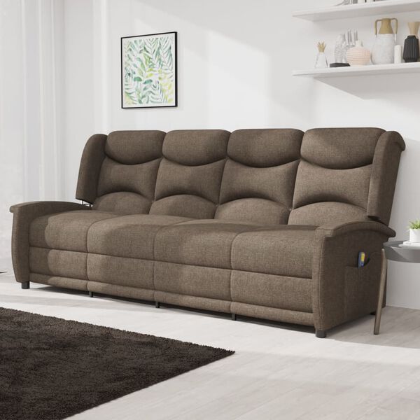 vidaXL 4-Sitzer Massagesessel Braun Stoff