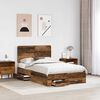 vidaXL Bettrahmen mit Kopfteil Altholz 120 x 190 cm Holzwerkstoff