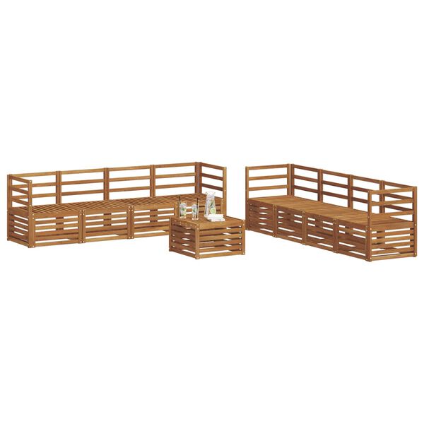 vidaXL Sofagarnituren 9 pcs Natur Massivholz Akazie