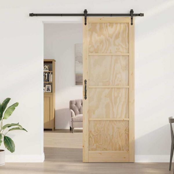 vidaXL Schiebet&uuml;r ORKDAL Braun 83 x 232 cm Massives Kiefernholz