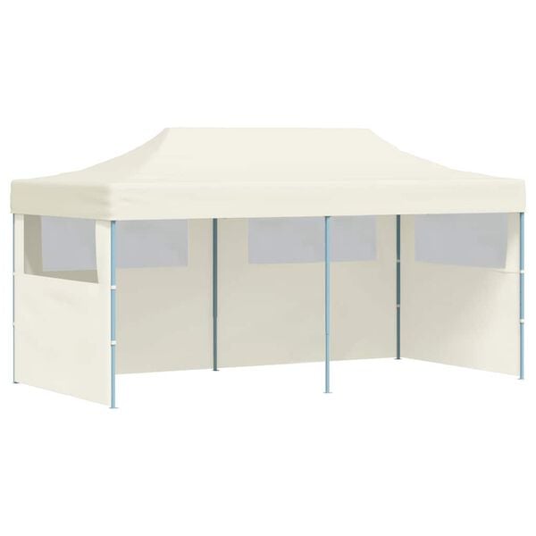 vidaXL Pop-Up-Partyzelt Faltbar Creme 3×6 m