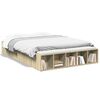 vidaXL Bettgestell Sonoma-Eiche 135x190 cm Holzwerkstoff
