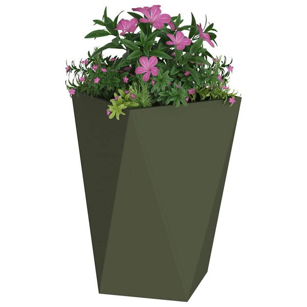 vidaXL Pflanzk&uuml;bel 2 pcs Olive Gr&uuml;n 50 x 50 x 75 cm Stahl