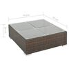 vidaXL 7-tlg. Garten-Lounge-Set mit Auflagen Poly Rattan Braun