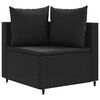 vidaXL 10-tlg. Garten-Sofagarnitur mit Kissen Schwarz Poly Rattan