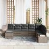 vidaXL Garten-Sofa-Set mit Kissen mit Speicher 8 pcs Grau Poly-Rattan