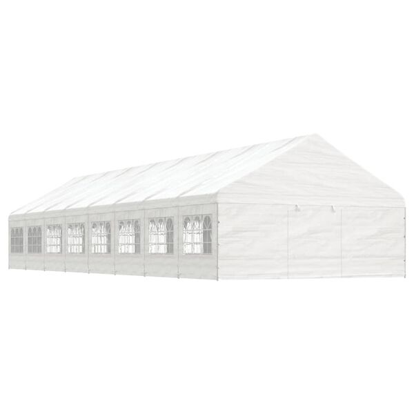 vidaXL Pavillon mit Dach Wei&szlig; 17,84x5,88x3,75 m Polyethylen
