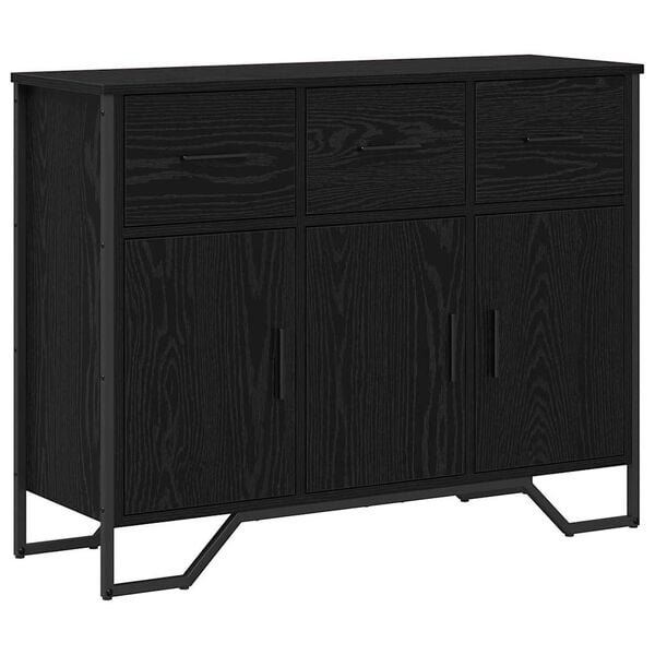 vidaXL Sideboard Schwarz Eichen-Optik 97 x 32,5 x 74,5 cm