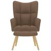 vidaXL Relaxsessel mit Hocker Braun Stoff
