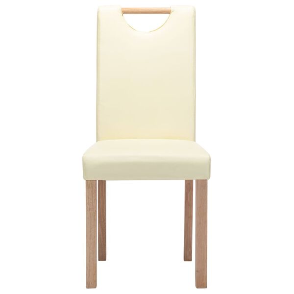 vidaXL Esszimmerst&uuml;hle 2 Stk. Creme Kunstleder