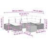 vidaXL Garten-Sofa-Set mit Kissen 7 pcs Beige Poly-Rattan