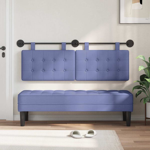 vidaXL H&auml;ngevorderseite Wandmontiert Jeans blau 130 x 55 x 5 cm Stoff