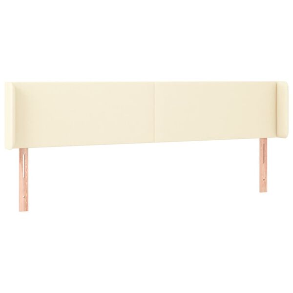 vidaXL Kopfteil mit Ohren Creme 183x16x78/88 cm Kunstleder