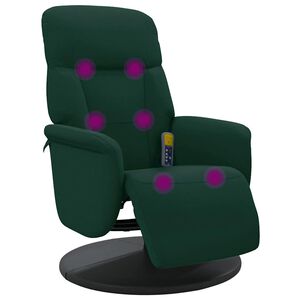 vidaXL Massagesessel mit Fu&szlig;teil Dunkelgr&uuml;n Samt