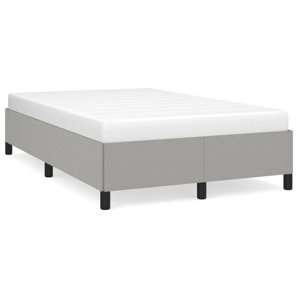 vidaXL Bettgestell ohne Matratze Hellgrau 120x190 cm Stoff