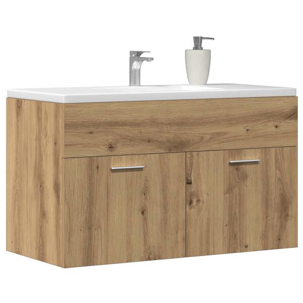 vidaXL Waschbeckenunterschrank Artisan-Eiche 90x38,5x46 Holzwerkstoff