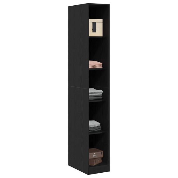 vidaXL Kleiderschrank mit Regal Schwarz Eichen-Optik 30 x 50 x 200 cm