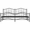 vidaXL Bettgestell mit Kopf- und Fu&szlig;teil Metall Schwarz 193x203 cm