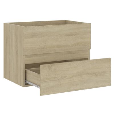 vidaXL Waschbeckenunterschrank Sonoma-Eiche 60x38,5x45cm Holzwerkstoff