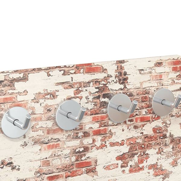 vidaXL Wandgarderobe 80x30 cm Hartglas Ziegelmauer-Optik