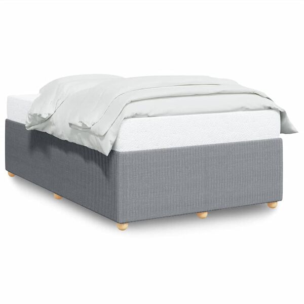 vidaXL Bettgestell ohne Matratze Hellgrau 120x200 cm Stoff