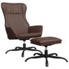 vidaXL Relaxsessel mit Hocker Gl&auml;nzend Braun Kunstleder