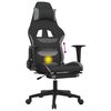 vidaXL Gaming-Stuhl mit Massage & Fu&szlig;st&uuml;tze Schwarz und Hellgrau Stoff